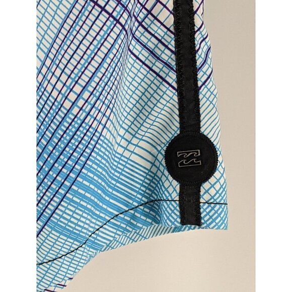 Billabong Swim Board Shorts Men's Sz 34 Cargo Pocket Polyester Purple Blue Black - Picture 6 of 9